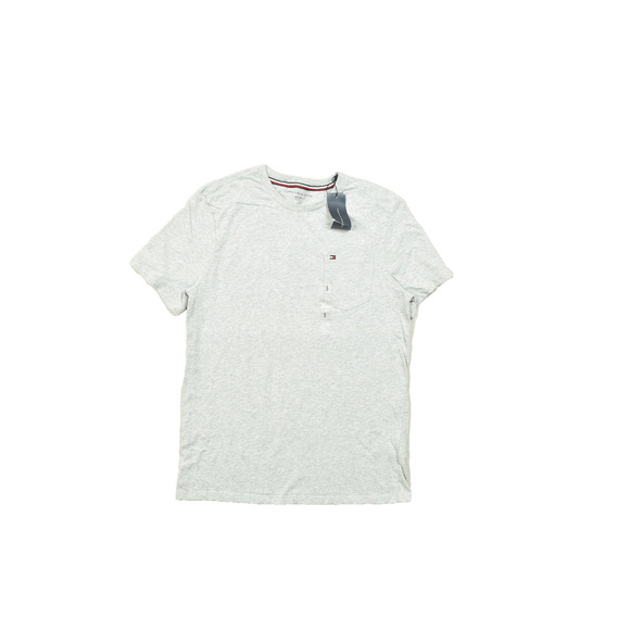 NEW Tommy Hilfiger Men's Gray Heather Henley T-Shirt Size S Short Sleeve - Picture 1 of 8